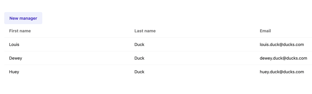 New manager form example